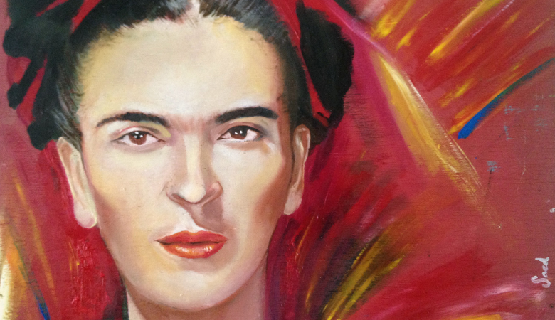 Frida Kahlo Madrid 2025. Pintura al óleo hecho por Saed de los Santos.